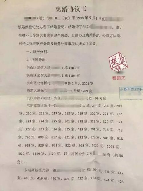 离婚协议房产怎么填写